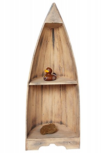 Naturesco Exotisches Holz Bootsregal Regal Boot dunkelbraun 195cm