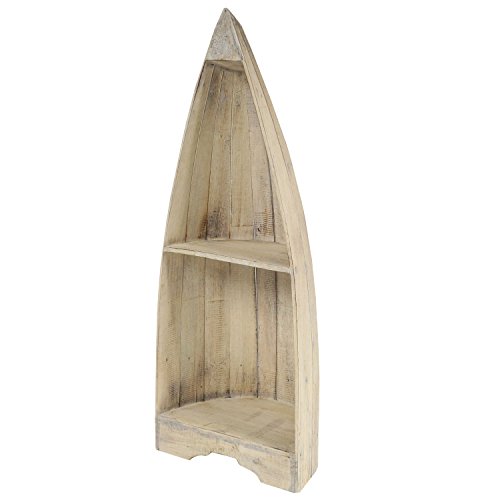 Oriental Galerie Boot Regal Wandregal Standregal Aufbewahrung Konsole Bord Albesia Holz ca. 95 cm Natur Whitewash - 3